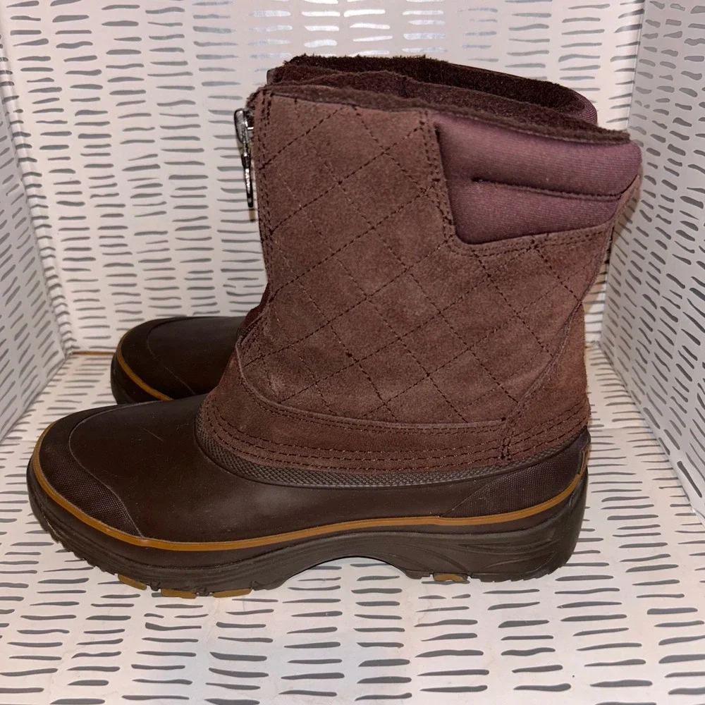 Bass Cordova Women Brown Quilted Suede Waterproof‎ Winter Duck Boots Size 7